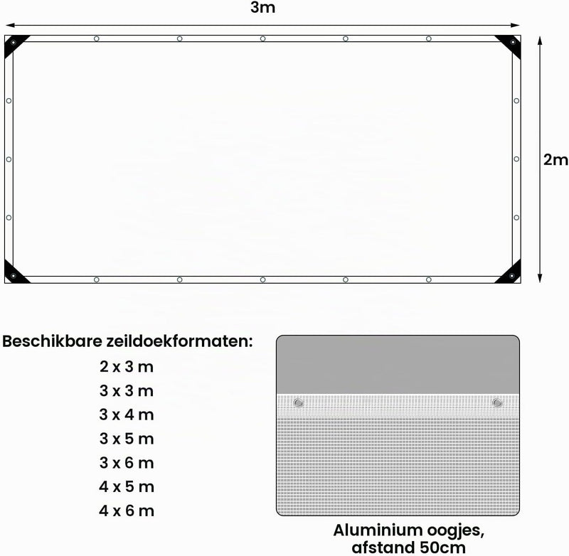 Load image into Gallery viewer, Waterdicht afdekzeil 4 x 6 meter 140 g/m² transparant met ogen – PE dekzeil – beschermzeil
