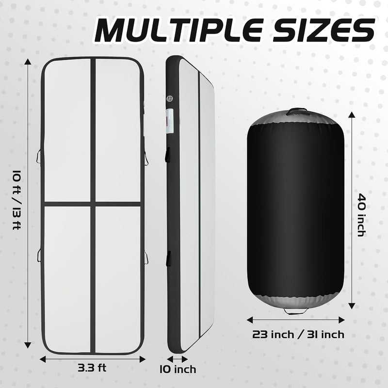 Laden Sie das Bild in Galerie -Viewer, Opblaasbare turnmat 3 m met air roller – 10 cm dik – gymnastiekmat met elektrische pomp voor tumbling en cheerleading
