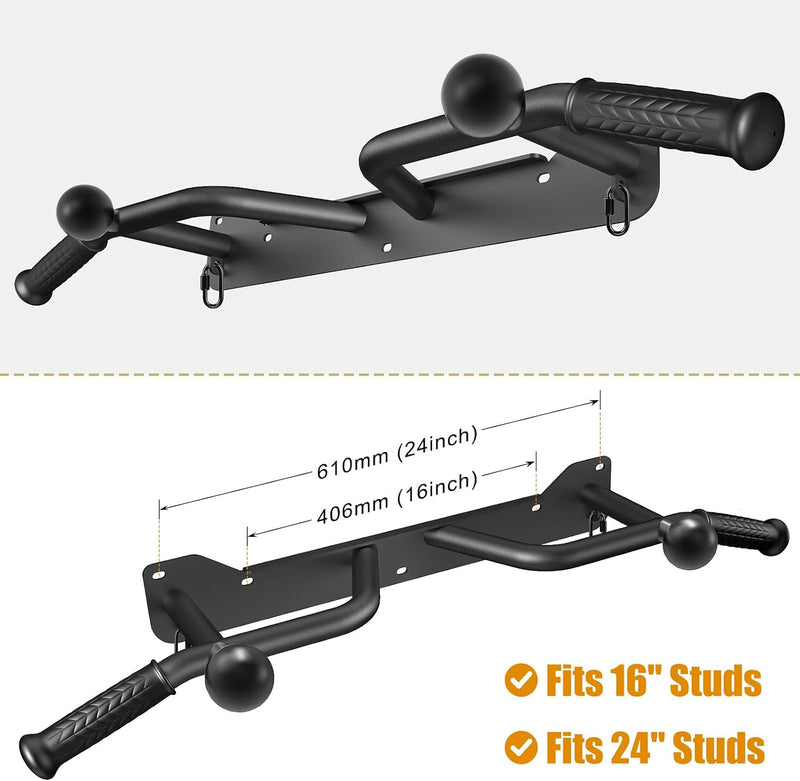 Chargez l'image dans la visionneuse de la galerie, Wandgemonteerde optrekstang met meerdere gripposities tot 272 kg – pull-up bar – krachttraining
