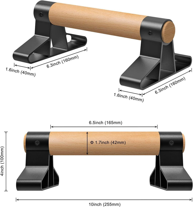 Load image into Gallery viewer, Parallettes met houten handgrepen en stalen frame tot 272 kg – push-up bars – calisthenics
