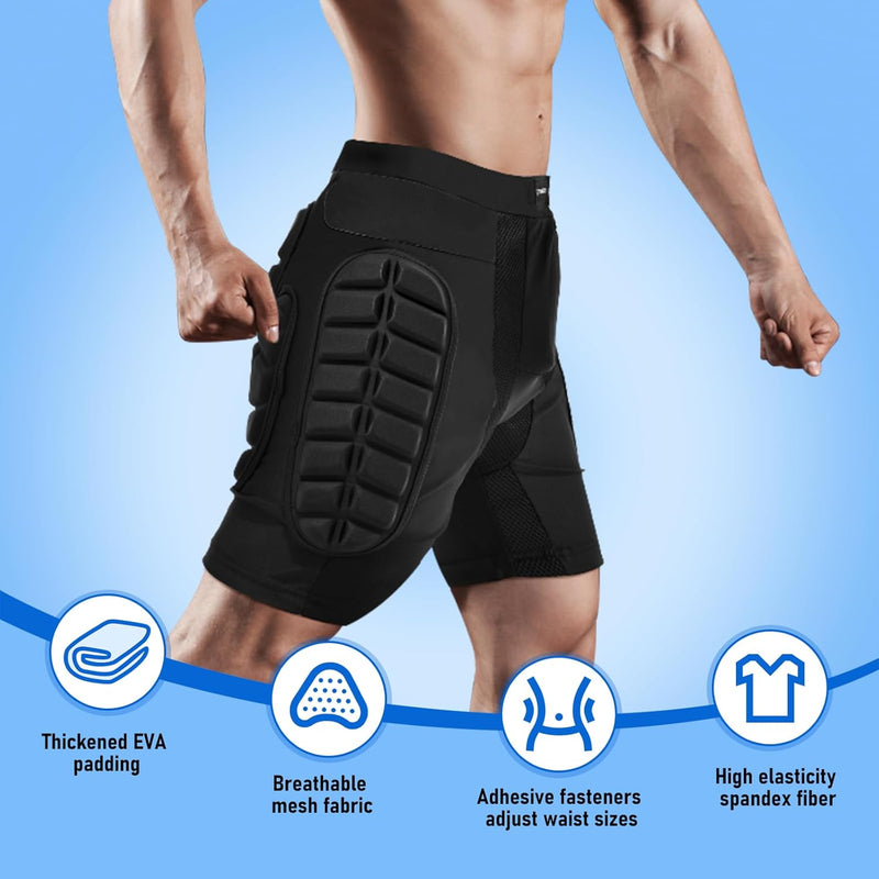 Laad afbeelding in Galerijviewer, TOM SHOO Beschermende broek voor heren en dames, gevoerde beschermbroek, heupbescherming, ademend, voor schaatsen, skiën, skaten, snowboarden
