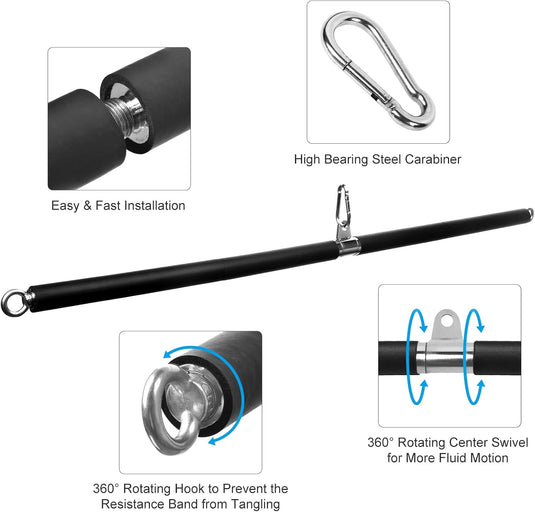 Barre de tirage latéral pour machine à câble 94 cm noire