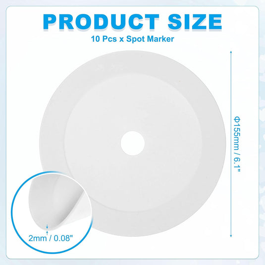 Vloermarkers 10 stuks 15,5 cm antislip wit – platte trainingskegels – voetbal basketbal accessoires