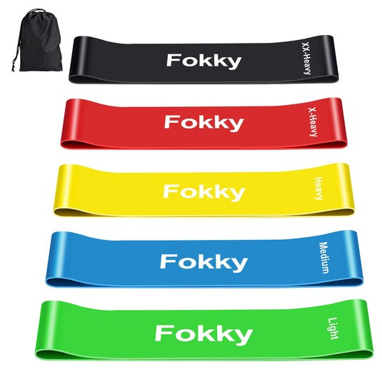 Fitness elastieken 5-delige set met verschillende weerstandsniveaus – weerstandsbanden – resistance bands