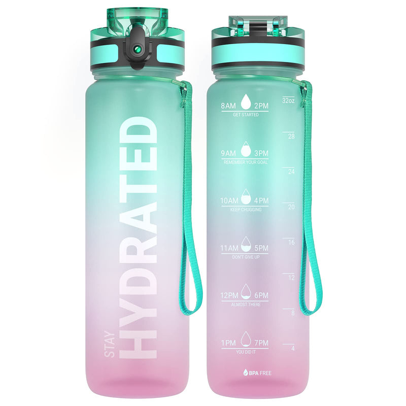 Load image into Gallery viewer, Drinkfles 750 ml BPA-vrij met tijdmarkeringen en lekvrije dop – waterfles – sportfles
