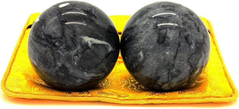 Chargez l'image dans la visionneuse de la galerie, Marmeren baoding ballen 3,5 cm zwart grijs
