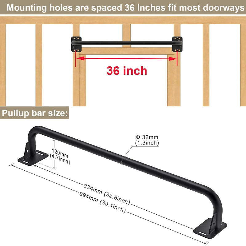 Laden Sie das Bild in Galerie -Viewer, Optrekstang 95 cm voor wand plafond en balk tot 227 kg – pull-up bar – krachttraining
