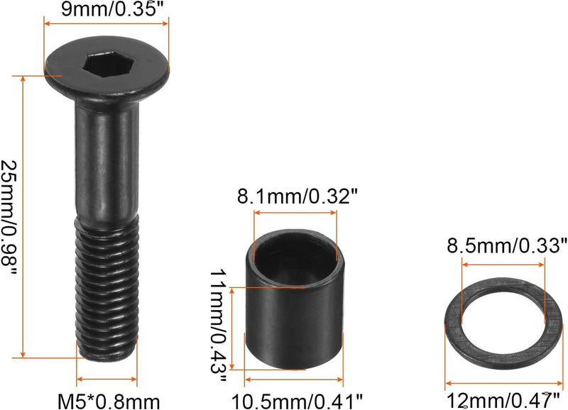 Chargez l'image dans la visionneuse de la galerie, Skateboard hardware set met 25 mm schroeven moeren spacers en washers – 40-delig – skate accessoires

