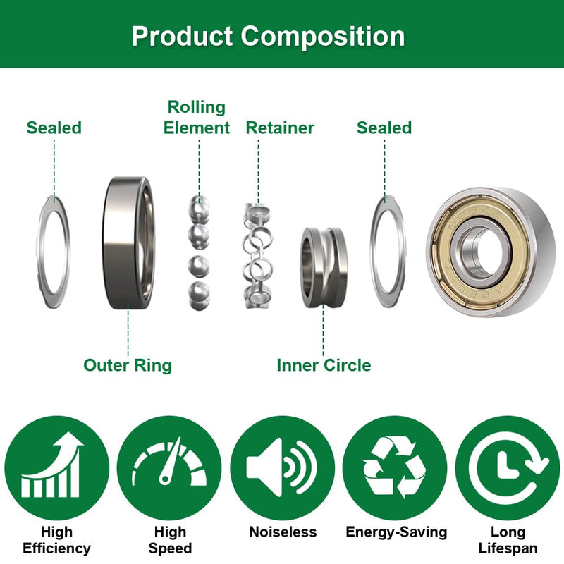 Laad afbeelding in Galerijviewer, Kogellagers 608ZZ set van 30 stuks 22 x 8 x 7 mm

