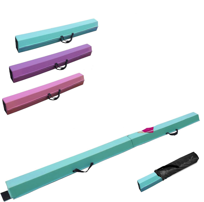 Laad afbeelding in Galerijviewer, Gymnastiekbalk 210-300 cm – opvouwbare balansbalk met antislip onderzijde en draaggreep – voor kinderen en training thuis
