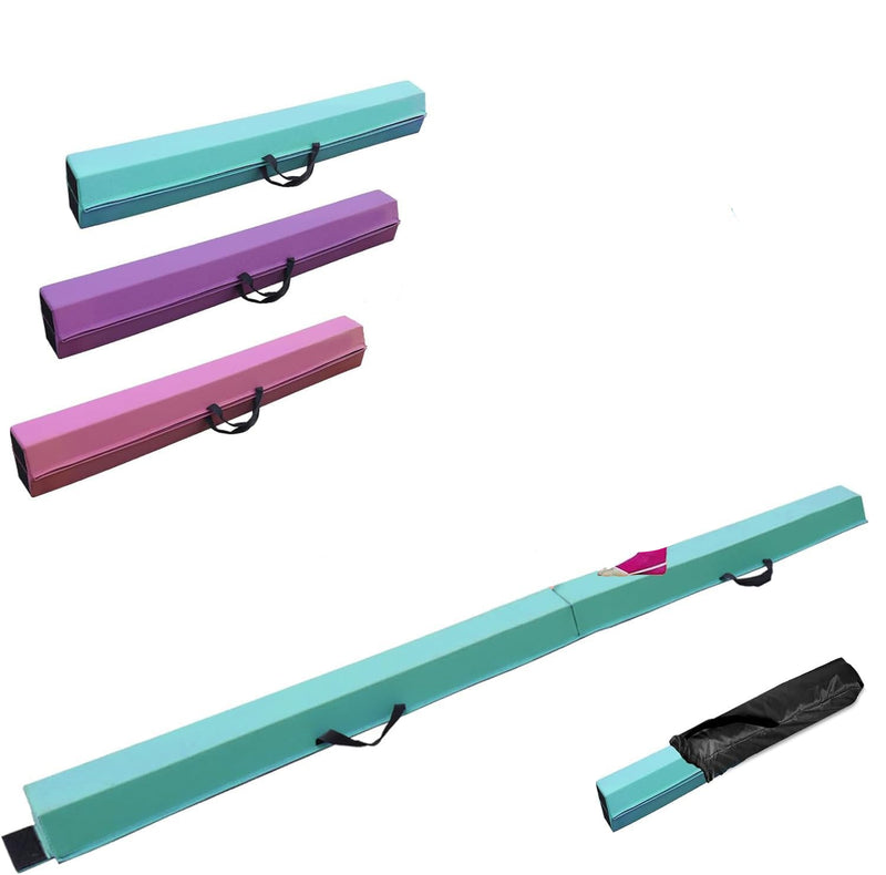 Laad afbeelding in Galerijviewer, Gymnastiekbalk 210-300 cm – opvouwbare balansbalk met antislip onderzijde en draaggreep – voor kinderen en training thuis
