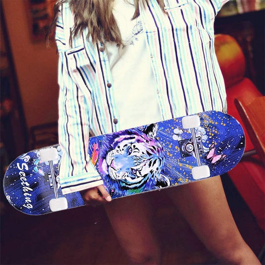 Compleet skateboard 78,7 x 20,3 cm met 7-laags esdoorn deck en ABEC-7 lagers – beginners skateboard