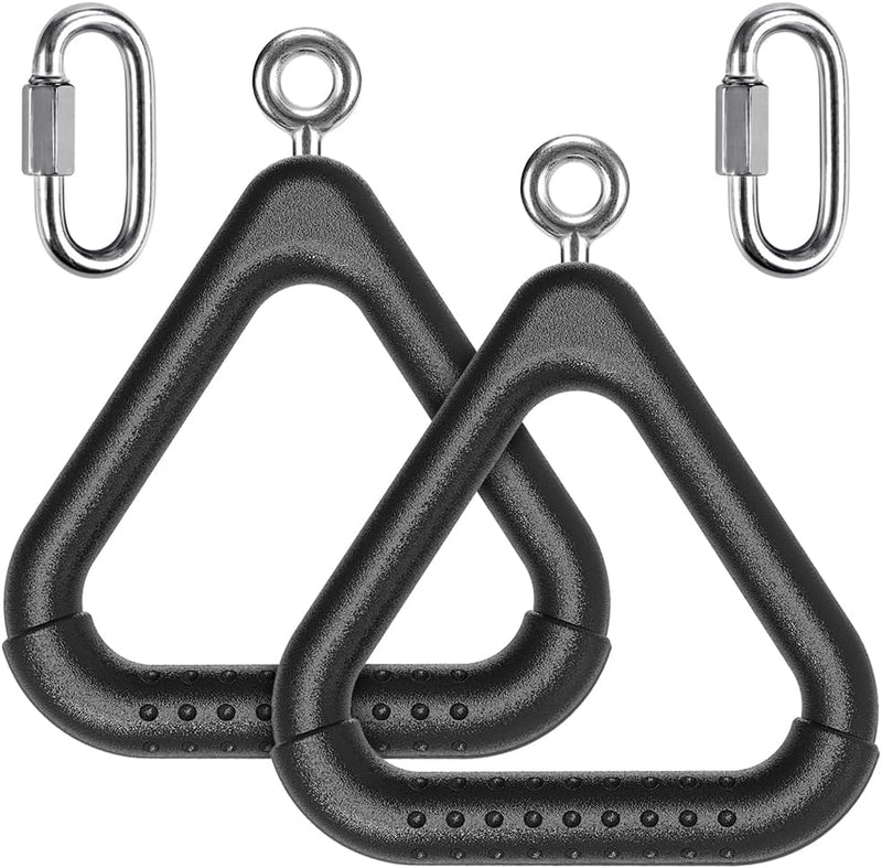 Laden Sie das Bild in Galerie -Viewer, Trapeze ringen 2 stuks met karabijnhaken voor klimrek en schommel – monkey bars – speeltoestel accessoires
