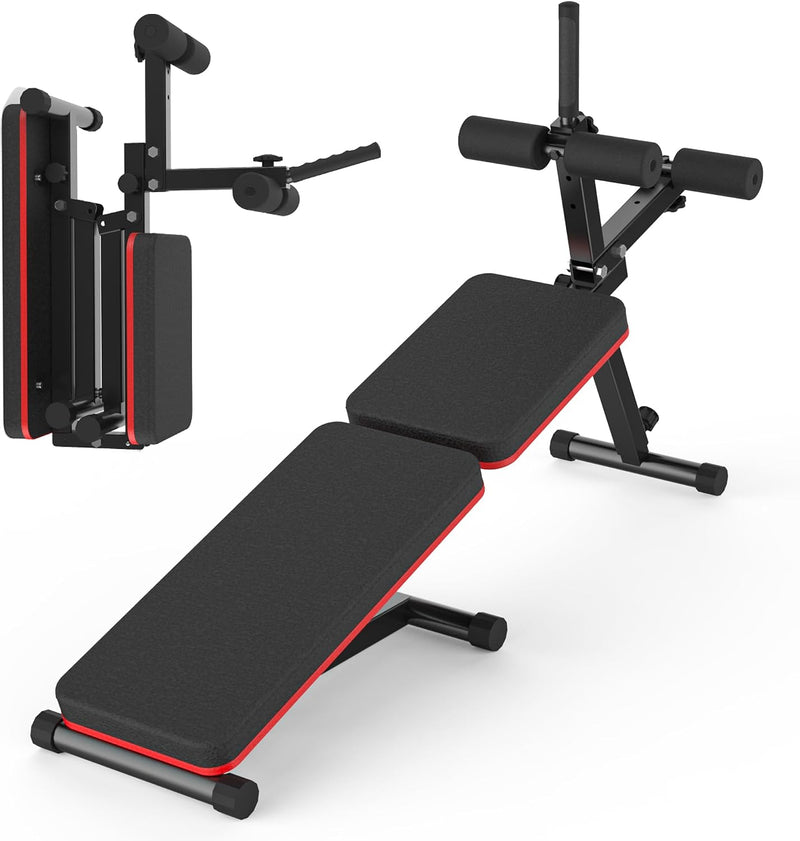 Chargez l'image dans la visionneuse de la galerie, Opvouwbare fitnessbank verstelbaar vlak en decline tot 300 kg – halterbank – trainingsbank

