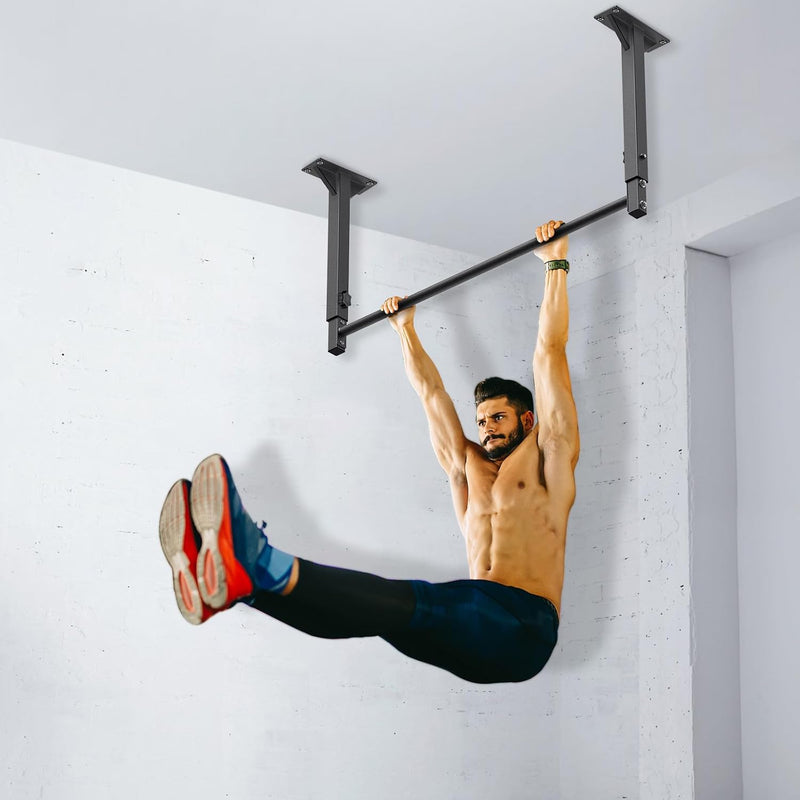Load image into Gallery viewer, Ceiling-mounted pull-up bar with pulley system and multiple grip positions – pull-up bar – cable trainer

