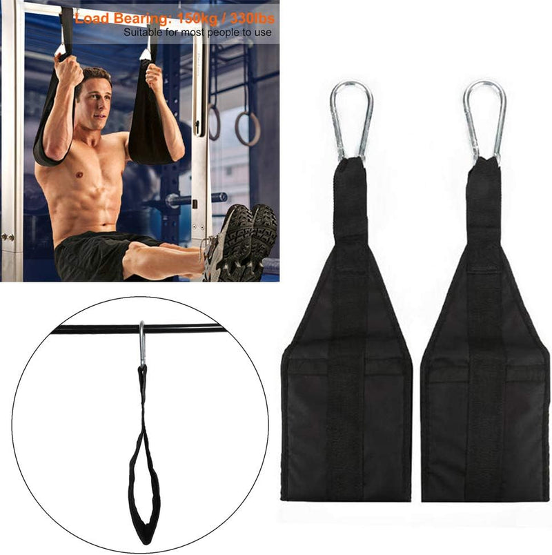 Laad afbeelding in Galerijviewer, Ab straps voor optrekstang met gevoerde armlussen en karabijnhaken tot 150 kg – buikspiertrainer – core straps
