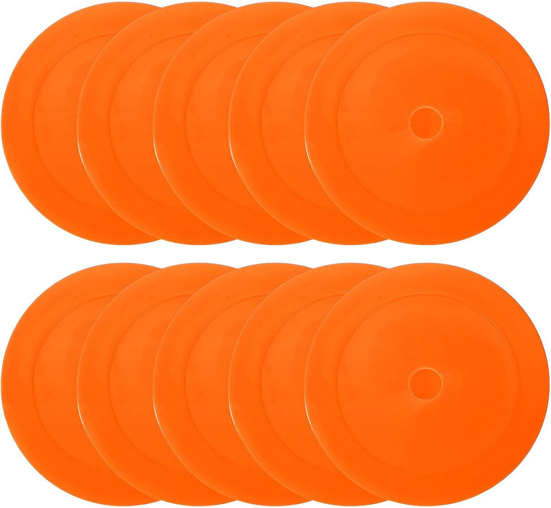 Laad afbeelding in Galerijviewer, Vloermarkers 10 stuks 15,5 cm antislip wit – platte trainingskegels – voetbal basketbal accessoires
