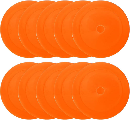 Vloermarkers 10 stuks 15,5 cm antislip wit – platte trainingskegels – voetbal basketbal accessoires