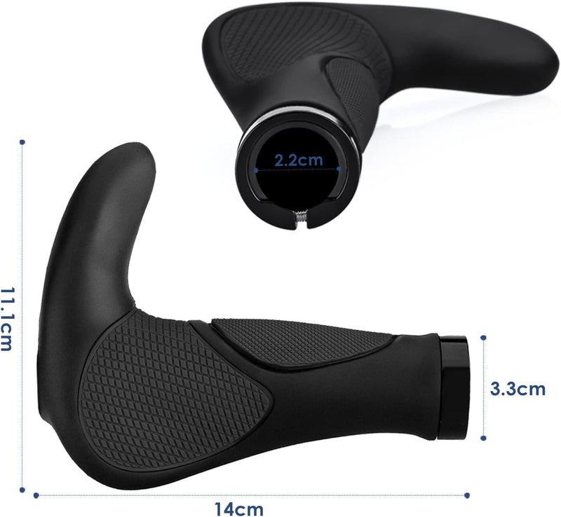Laden Sie das Bild in Galerie -Viewer, Ergonomische fietshandvatten 22 mm zwart/grijs
