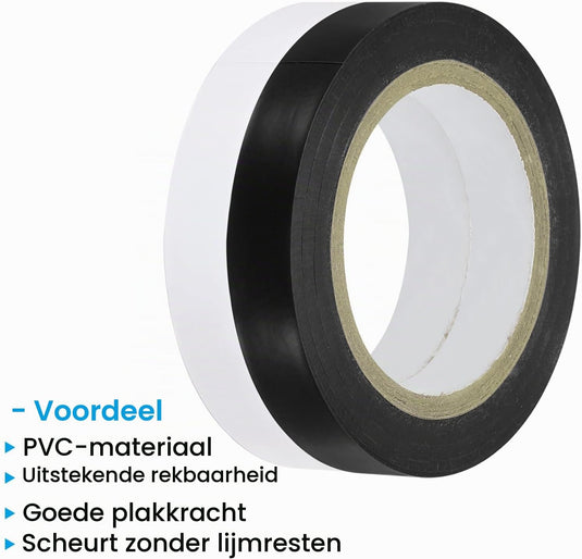 Racket afwerktape 6 stuks 10 meter van PVC zwart-wit – grip tape – tennis badminton accessoires
