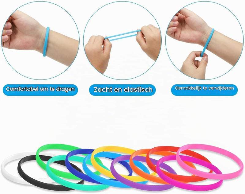 Load image into Gallery viewer, Siliconen armbanden 6 stuks 180 mm – elastische polsbandjes – sport en team accessoires
