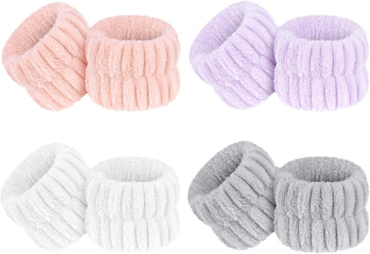 AOOWU Polsband, Elastische Microvezel, Gezichtswas, Cosmetica, Haarband, Spa-armbanden voor Absorberende Zweetband voor Vrouwen en Meisjes, Make-up, Pols, Gezichtsverzorging