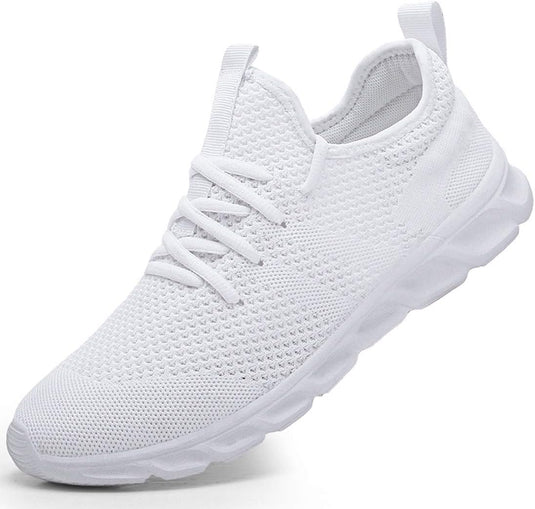 De 👟 Wandelschoenen voor dames – lichtgewicht comfort voor elke stap 🌸 combineer een bestendige mesh-voering, vetersluiting en dikke rubberen zool; perfect als stijlvolle en comfortabele witte sneakers voor elke wandeling.