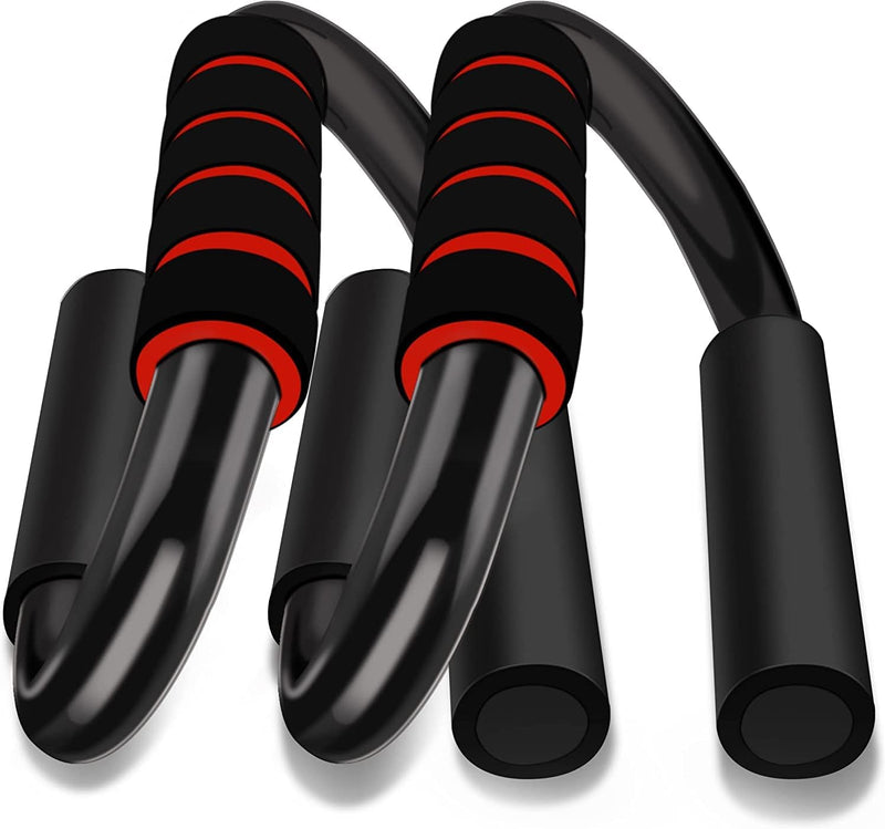 Load image into Gallery viewer, Push Up Bar Pushup Handles 2 Bars S Shapes for Floor Chest Workout Equipment Home Gym for Men and Women,Sweat Absorbent Thick Sponge Handle,Anti Slip PVC Bottom.
