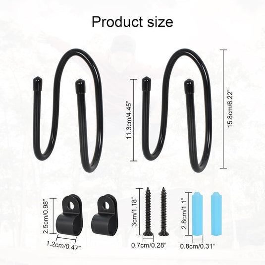 Skateboard wandhouders set van 2 zwart