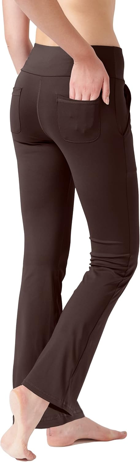 Laad afbeelding in Galerijviewer, LaiEr Yogabroek Voor Dames Met 4 zakken Hoge Taille Werkbroek 4-way Stretch Tummy Control Lange Flare Broek
