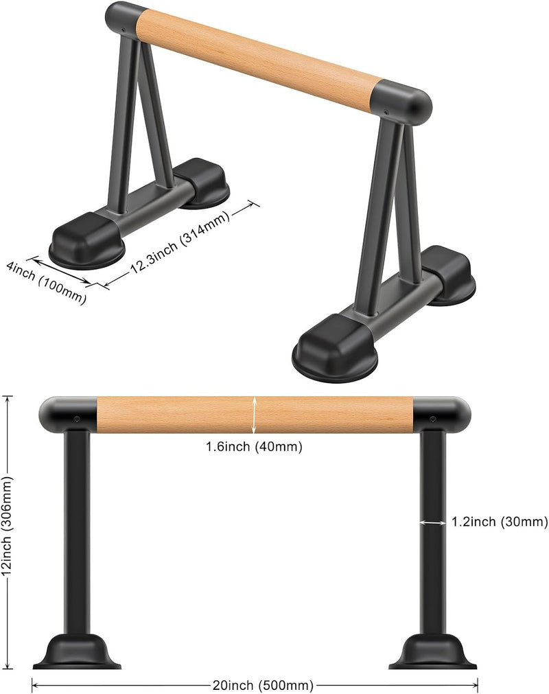 Laden Sie das Bild in Galerie -Viewer, Hoge parallettes 24 cm met antislip en gevoerde handgrepen tot 300 kg – push-up bars – calisthenics
