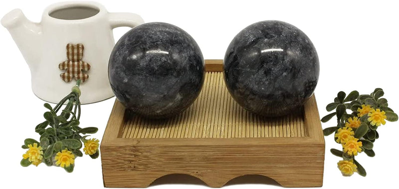 Chargez l'image dans la visionneuse de la galerie, Marmeren baoding ballen 3,5 cm zwart grijs
