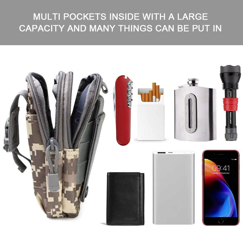 Laad afbeelding in Galerijviewer, flintronic Tactische Heuptassen, Molle EDC Pouch, Outdoor Heuptas+Haak, Utility Gadget Riemtas met Mobiele Telefoon Holster voor Sport, Wandelen, Kamperen, Reizen-Zwart
