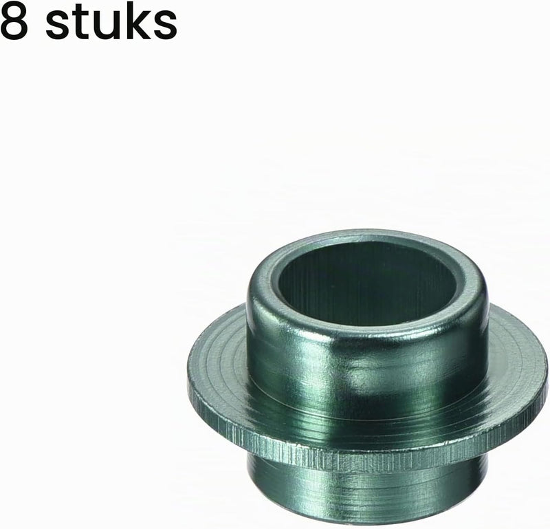 Laden Sie das Bild in Galerie -Viewer, Inline skate lager spacers 8 stuks 8 mm van aluminium groen – afstandhouders – skate accessoires
