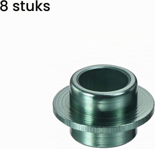 Inline skate lager spacers 8 stuks 8 mm van aluminium groen – afstandhouders – skate accessoires
