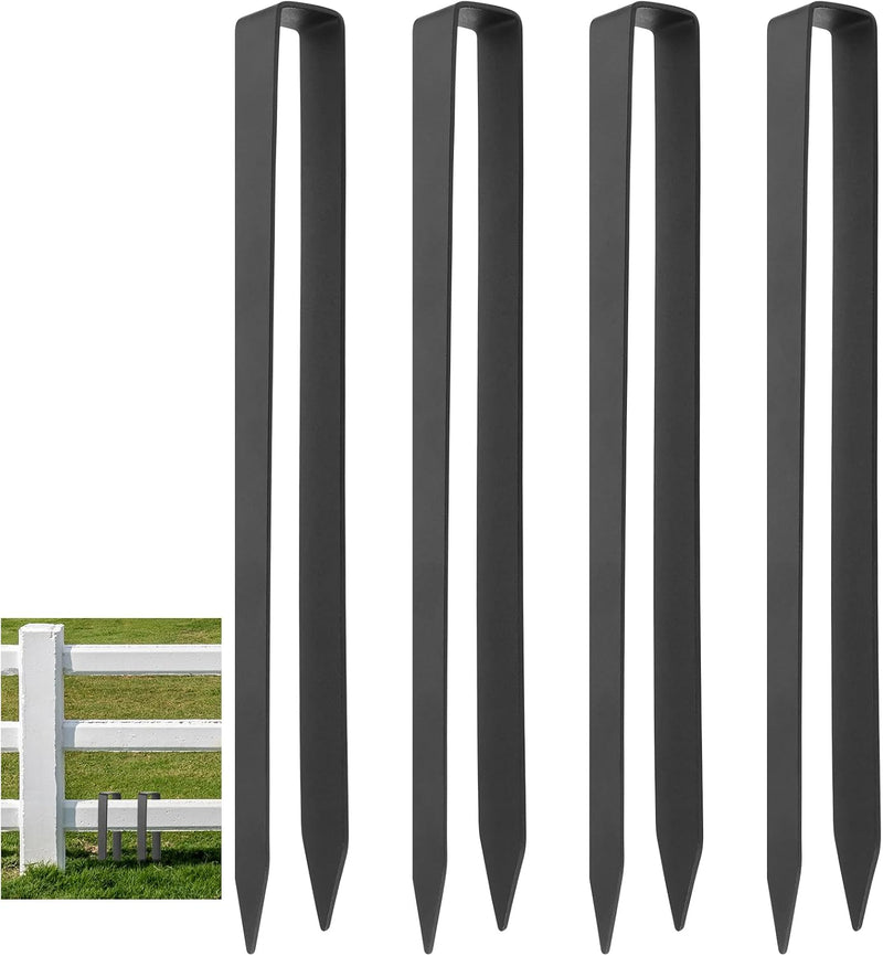 Laden Sie das Bild in Galerie -Viewer, U-vormige grondankers 4 stuks 30 cm van gepoedercoat staal – tuinankers – trampoline haringen

