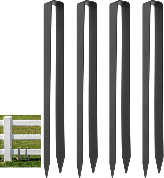 U-vormige grondankers 4 stuks 30 cm van gepoedercoat staal – tuinankers – trampoline haringen