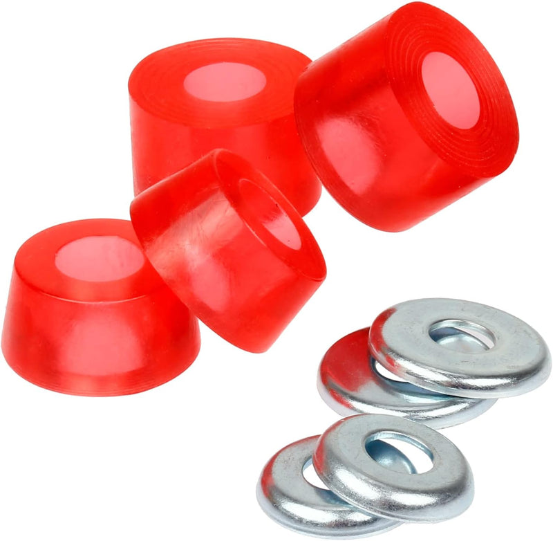 Carica immagine in Galleria Viewer, Skateboard bushings 90A 4 stuks met washers zwart – stuurrubbers – longboard skateboard accessoires
