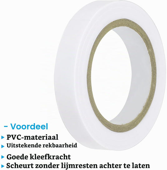 Racket afwerktape 3 stuks 10 meter van PVC wit – grip tape – tennis badminton accessoires