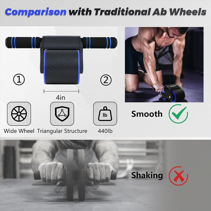 Load image into Gallery viewer, Ab roller met automatische rebound elleboogsteun en telefoonhouder – buikspiertrainer – ab wheel
