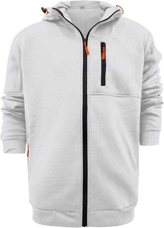 Heren lange hoodie met capuchon en rits voor de winter – vest – heren trui