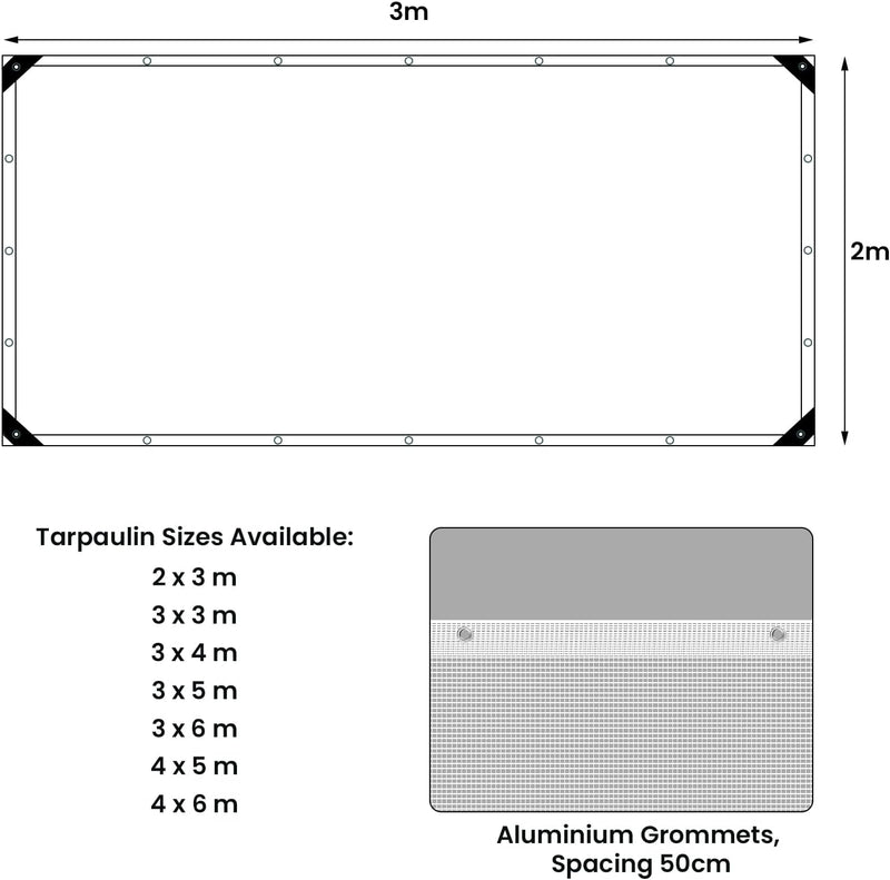 Load image into Gallery viewer, Waterdicht afdekzeil 4 x 6 meter 140 g/m² transparant met ogen – PE dekzeil – beschermzeil
