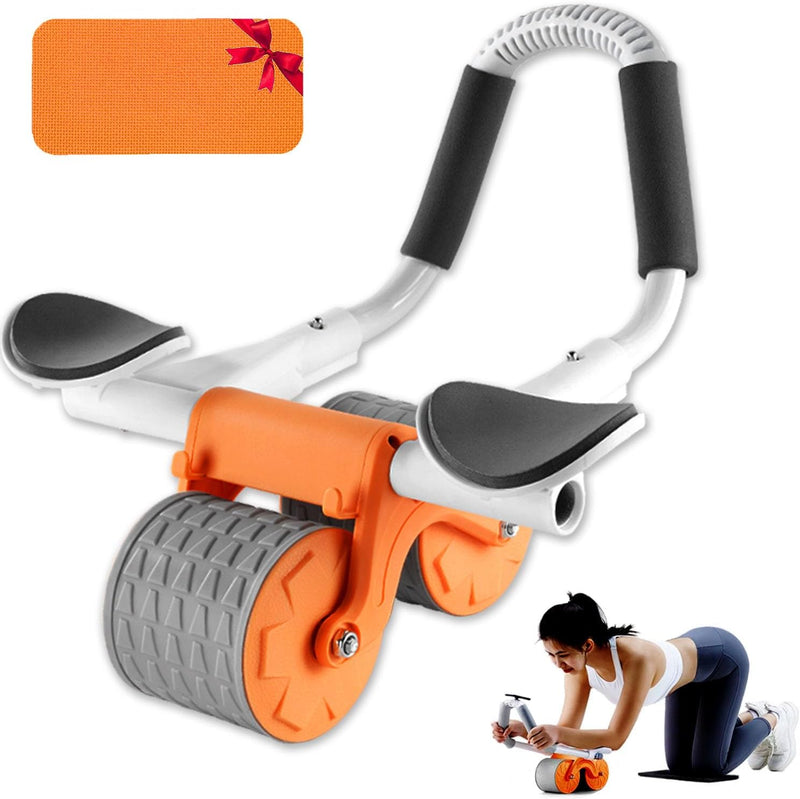Laad afbeelding in Galerijviewer, Ab roller met elleboogsteun automatische terugslag en dubbele wielen – buikspiertrainer – ab wheel
