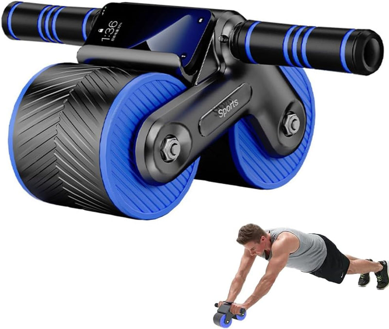 Load image into Gallery viewer, Ab roller met automatische rebound elleboogsteun en telefoonhouder – buikspiertrainer – ab wheel
