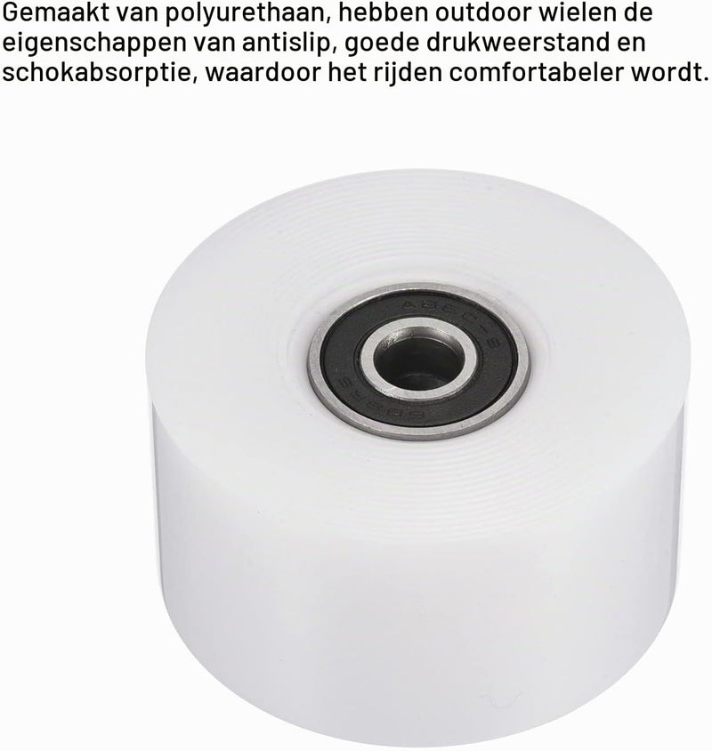 Załaduj obraz do przeglądarki galerii, Skateboard wielen 4 stuks 55 mm 80A wit met ABEC-9 lagers – cruiser wielen – skateboard accessoires
