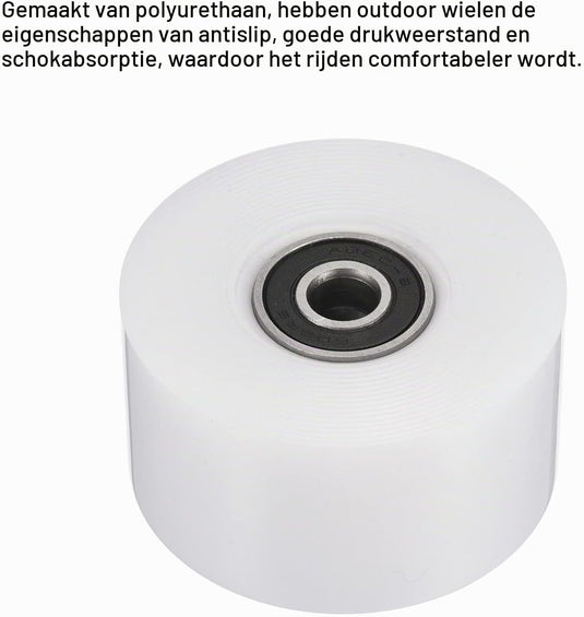 Skateboard wielen 4 stuks 55 mm 80A wit met ABEC-9 lagers – cruiser wielen – skateboard accessoires