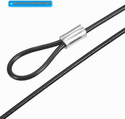 Stalen veiligheidskabel met dubbele lus 10 cm x 2 mm (8 stuks) - Gecoate borgkabel - Veiligheidskabel podiumverlichting & bagage