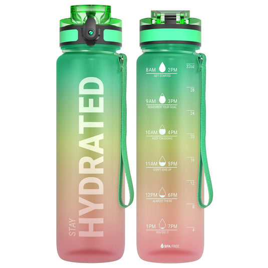 Drinkfles 750 ml BPA-vrij met tijdmarkeringen en lekvrije dop – waterfles – sportfles