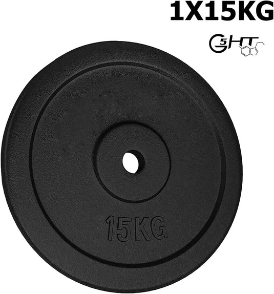 G5 HT SPORT Halterschijven van gietijzer, gatdiameter: 25 mm, voor sportschool en thuisgymnastiek, 0,5 tot 20 kg, voor halters en lange halters