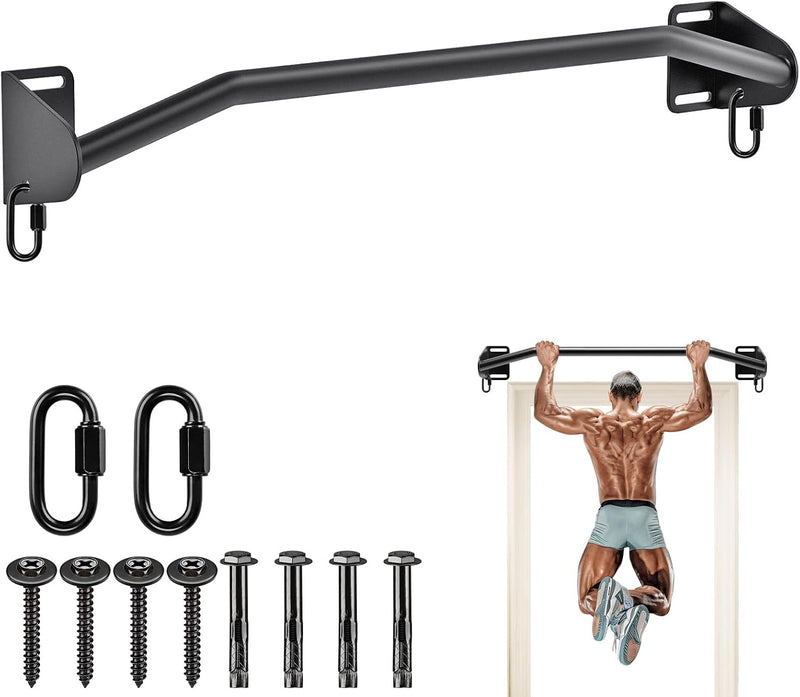 Load image into Gallery viewer, Heavy-duty optrekstang voor wand en balk tot 227 kg met accessoireringen – pull-up bar – krachttraining
